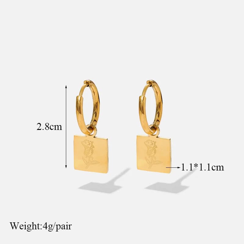 Gold Heart Pearl Rose Hoop Earrings