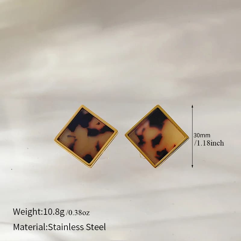 Cercei cu știft din oțel inoxidabil 316L, design geometric neregulat