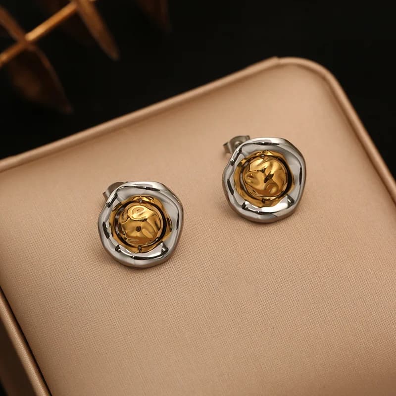 Small Gold Color Stud Earrings