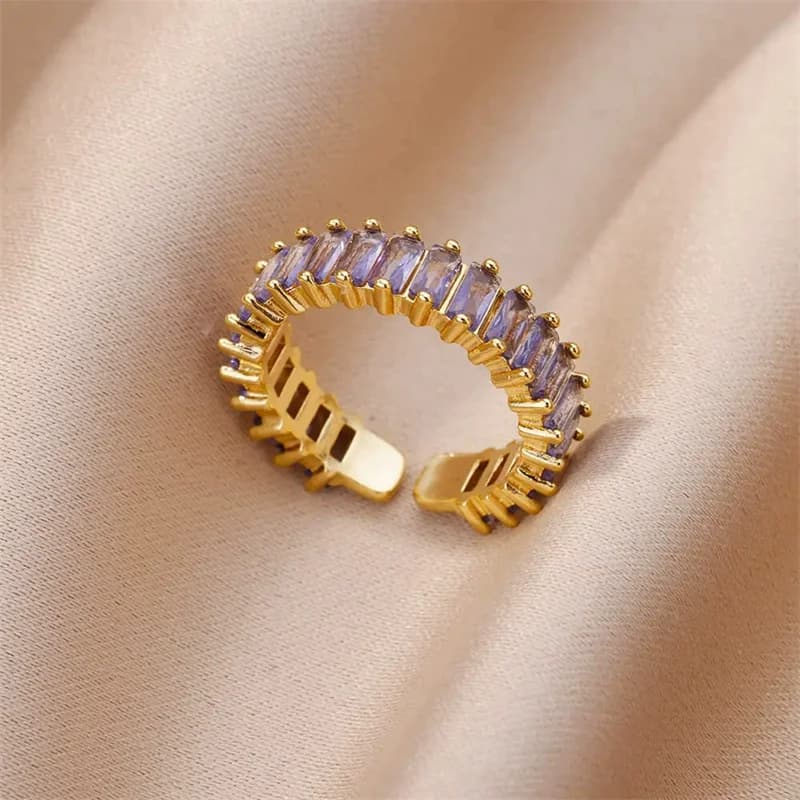 Inel reglabil din oțel inoxidabil 316L cu cubic zirconia