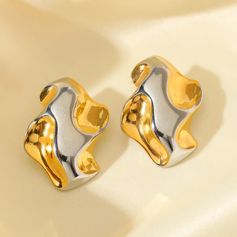 Cercei stud geometri în formă de C cu zirconiu