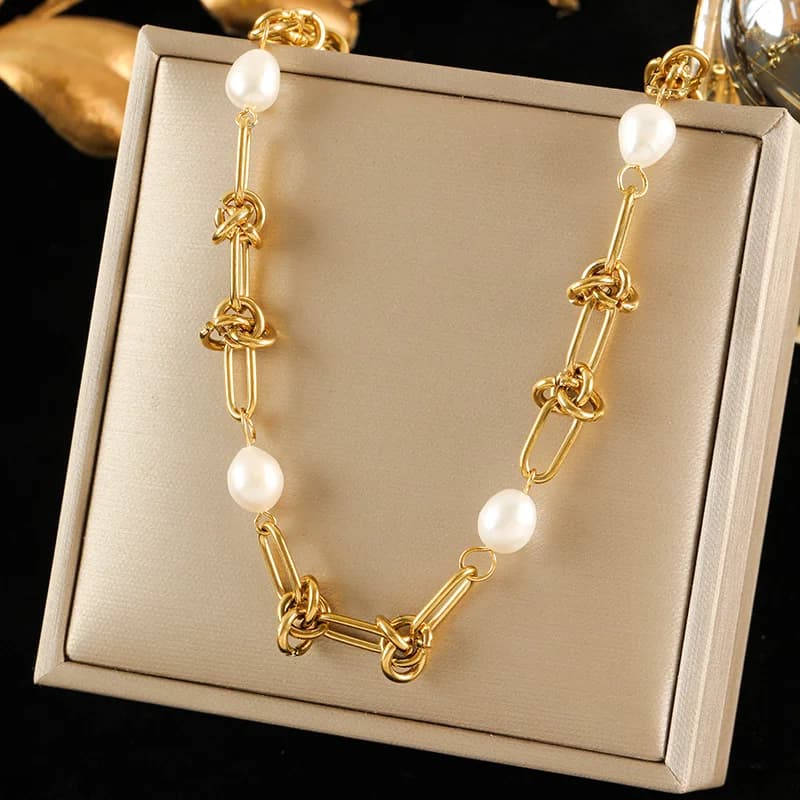 Thick Stainless Steel Neck Chain, Gold Color