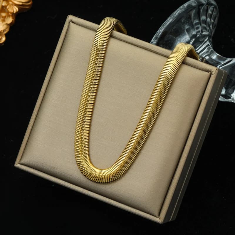 316L Stainless Steel Gold Color Ball Beaded Necklace