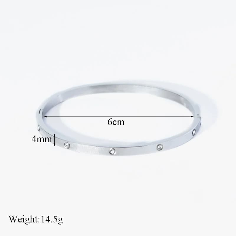 3-Color Zircon Bangles Bracelet
