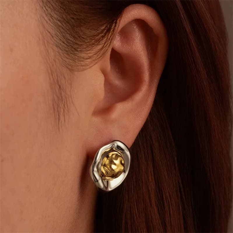Stainless Steel Geometric Hoop Earrings
