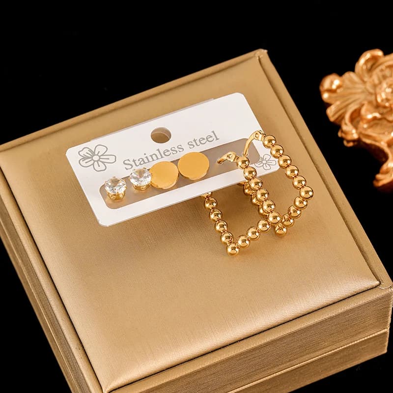 Set Cercei cu Margarete, Placate cu Aur 18K