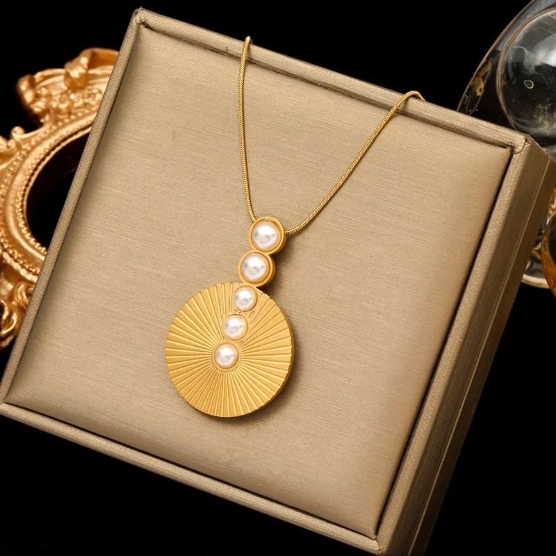 316L Stainless Steel Tiger Stripe Pendant Necklace