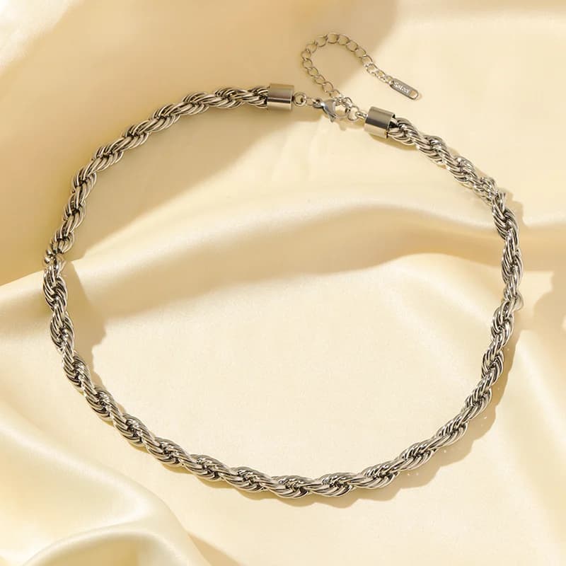 Colier cu lanț gros de 8mm, placat cu aur 18K