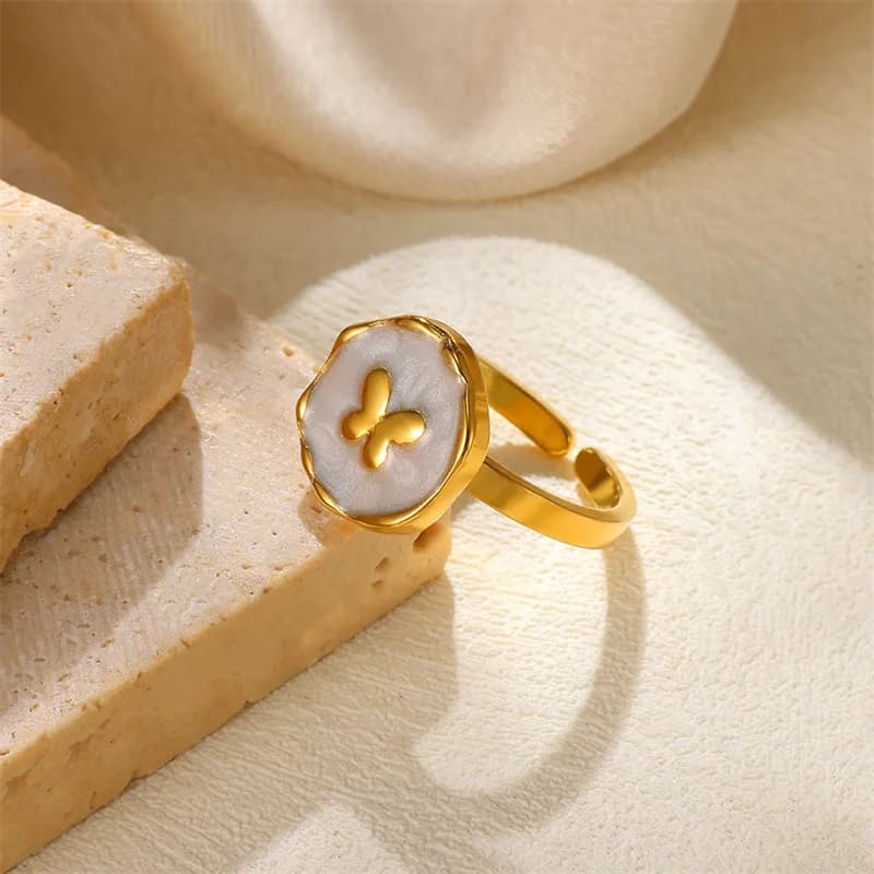 Inel Deschis cu Charm Placat cu Aur 18K