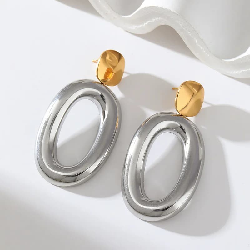 Simple Round Stainless Steel Hoop Earrings