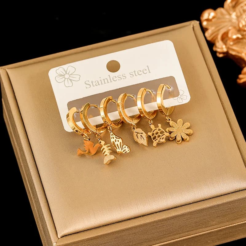 Set Cercei cu Margarete, Placate cu Aur 18K