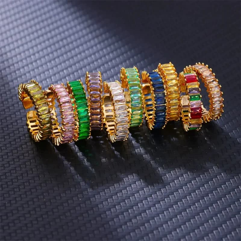 Inel reglabil din oțel inoxidabil 316L cu cubic zirconia