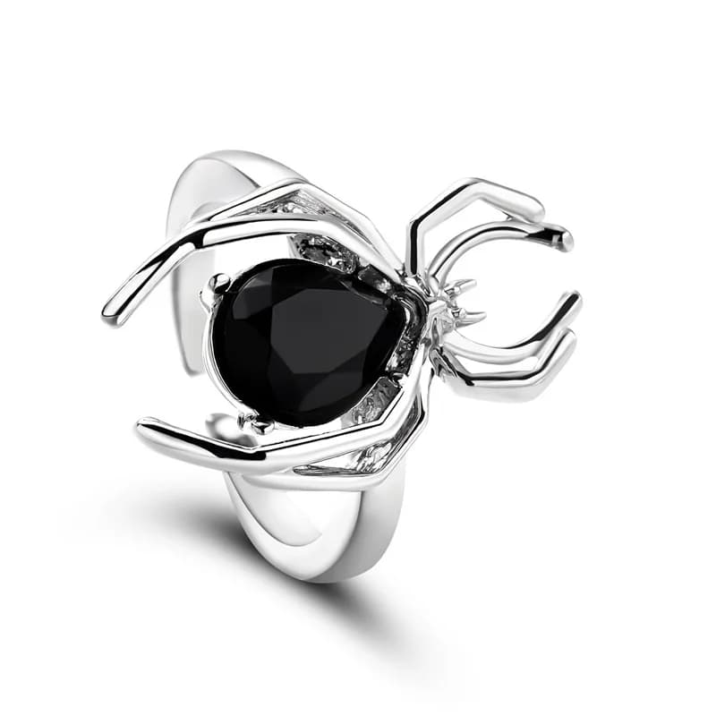 Inel reglabil deschis Spider cu cristale Zircon