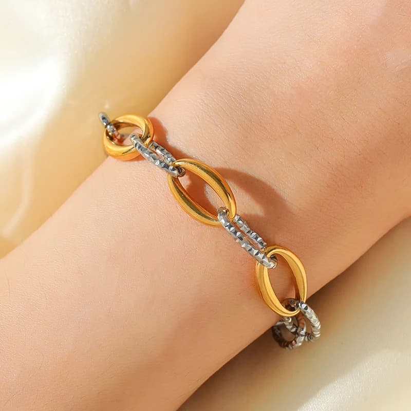Brățări și Bangle-uri cu Lanț Verigat, Auriu și Argintiu