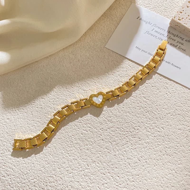 Brățară din oțel inoxidabil cu charm lacăt și pietre rhinestone