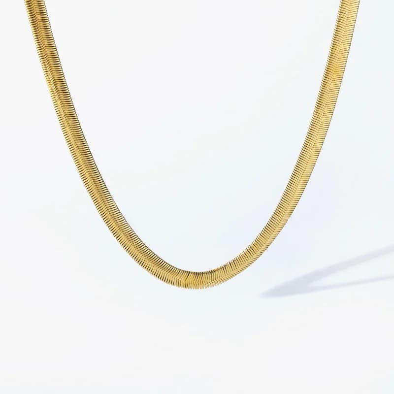 316L Stainless Steel Gold Thick Snake Chain Necklace