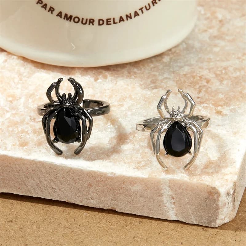 Inel reglabil deschis Spider cu cristale Zircon